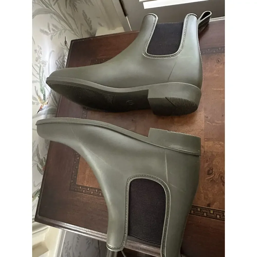 Women's Chelsea Rain Boots Green - A New Day - SIZE 7